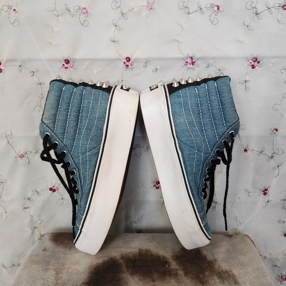 Vans Sk8-hi Denim Studded Platforms - Picture 6 of 9